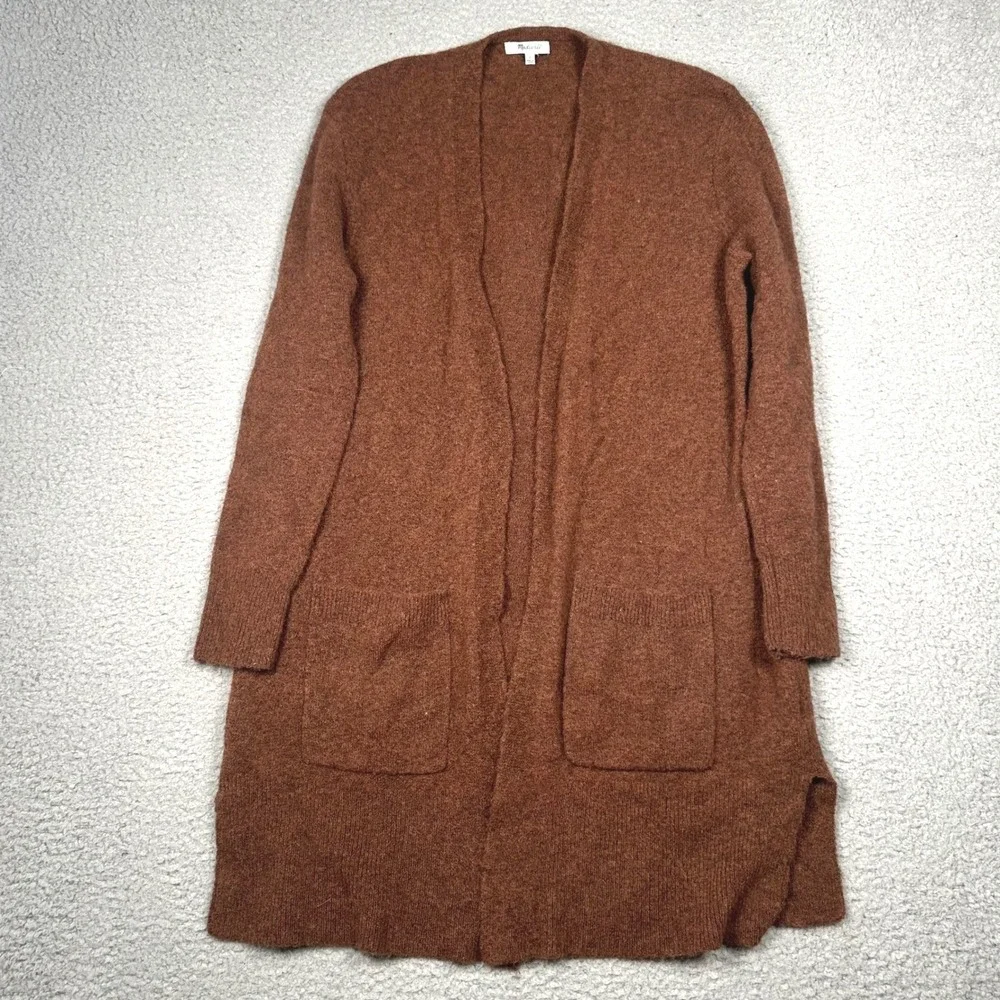 Madewell Kent Cardigan Sweater Women's Small Alpaca Wool Lagenlook Longline Cozy